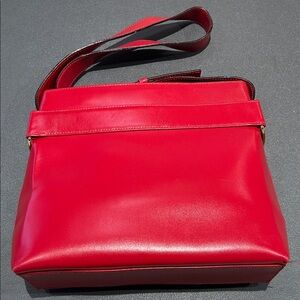 Salvatore Ferragamo Red Leather Crossbody Shoulder Bag